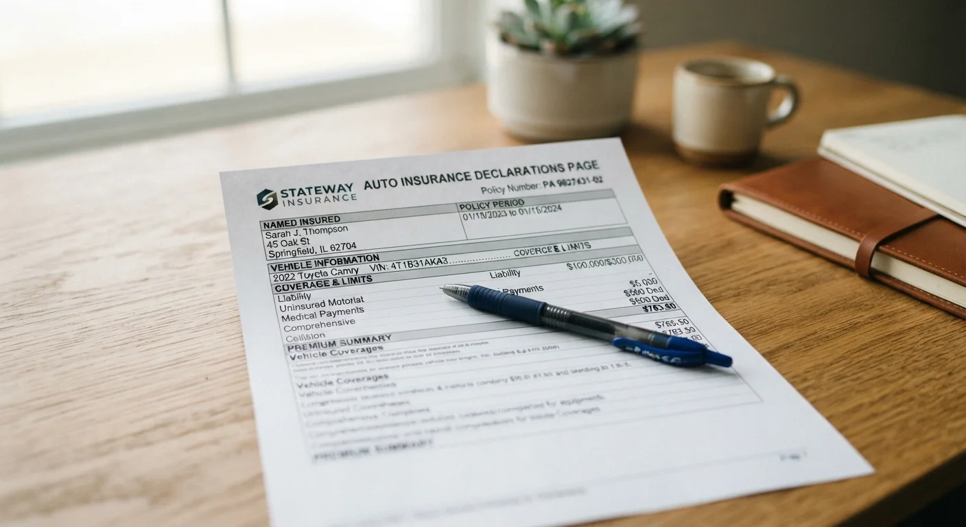 Reading an Auto Insurance Declarations Page Without Getting Lost