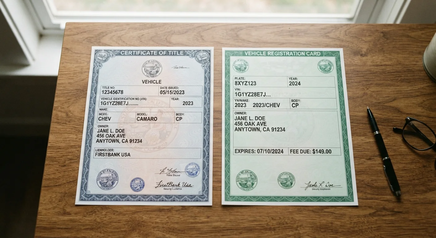 The Difference Between a Car Title and a Car Registration