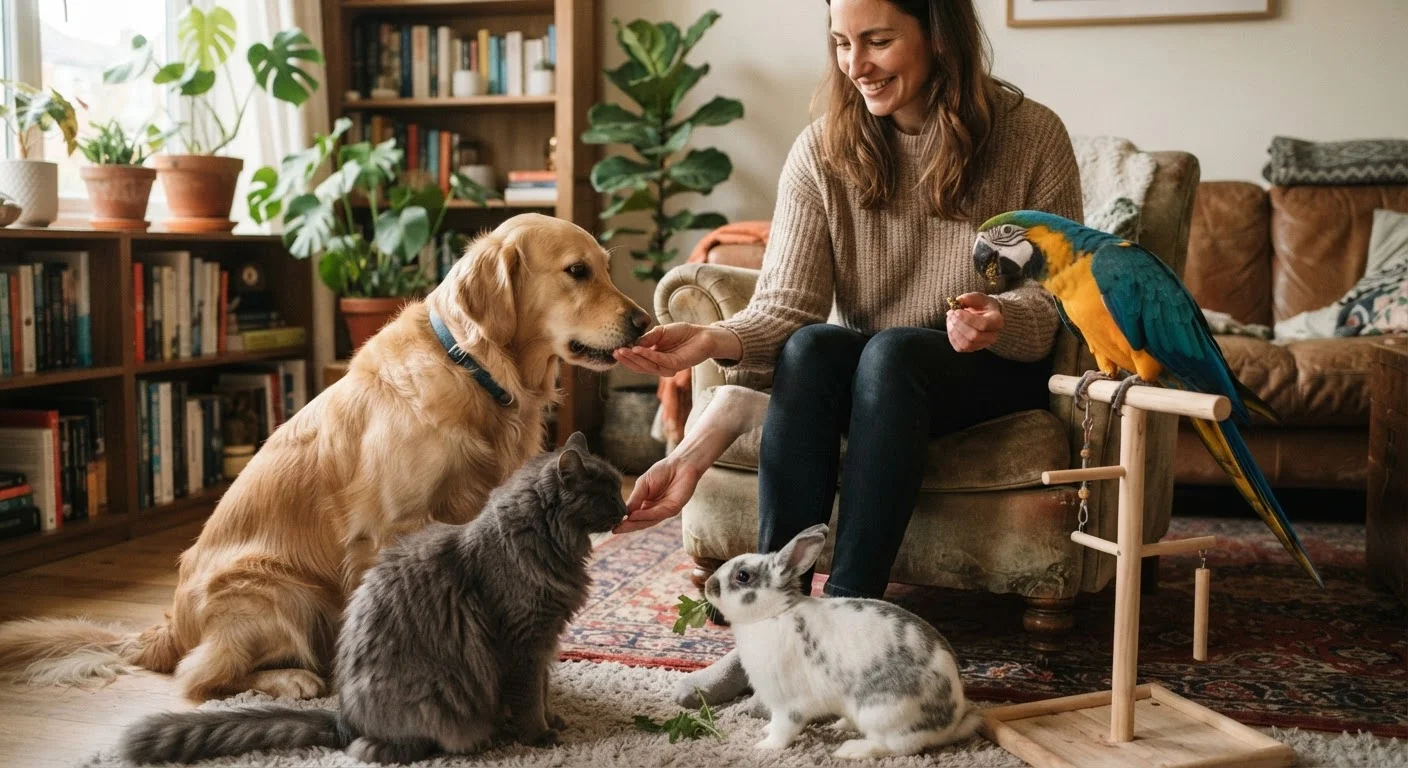 Training Across Species: Dogs, Cats, Rabbits, and Birds